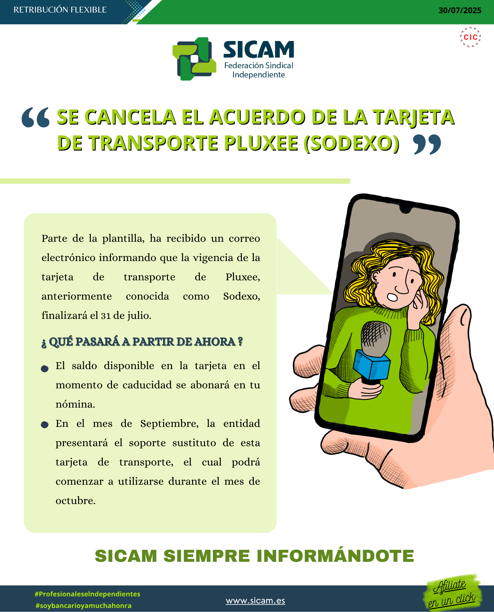 30 julio 2025. Cambios en la tarjeta de transporte: Recarga hoy hasta septiembre si lo necesitas<br>